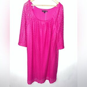 Pink knit sheath dress
